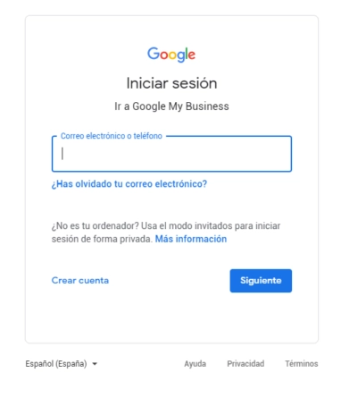 Google My Business Iniciar Sesión