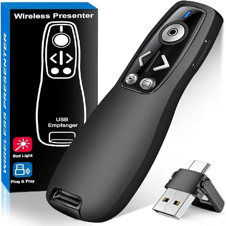 2 en 1 USB tipo C Presentation Clicker Wireless Presenter Remote