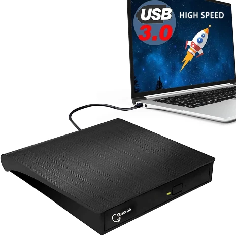 Gotega Unidad de DVD externa USB 3.0 portátil