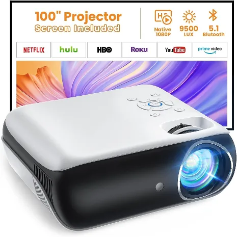 HAPPRUN Proyector proyector Bluetooth Native 1080P