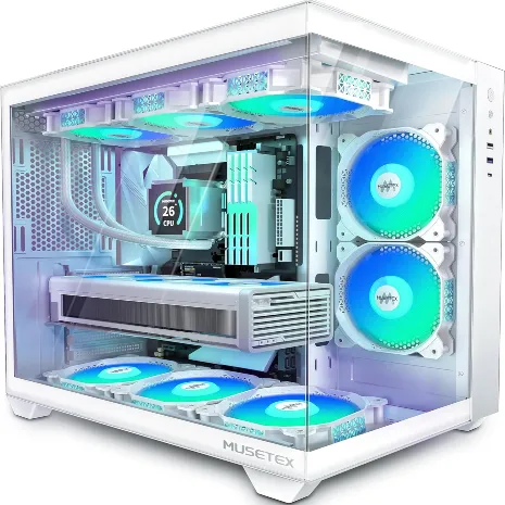 MUSETEX Carcasa para PC ATX 5 ventiladores