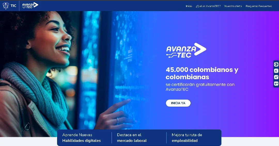 Avanza TEC: Formación gratuita en tecnología para 300.000 colombianos