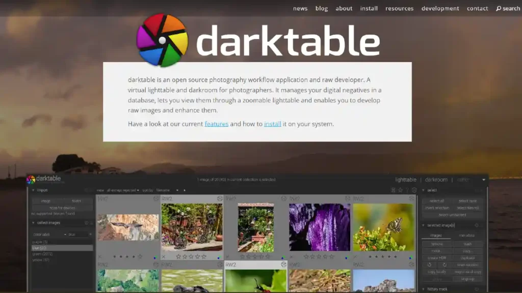 Darktable: Alternativas a Photoshop para editar imágenes gratis