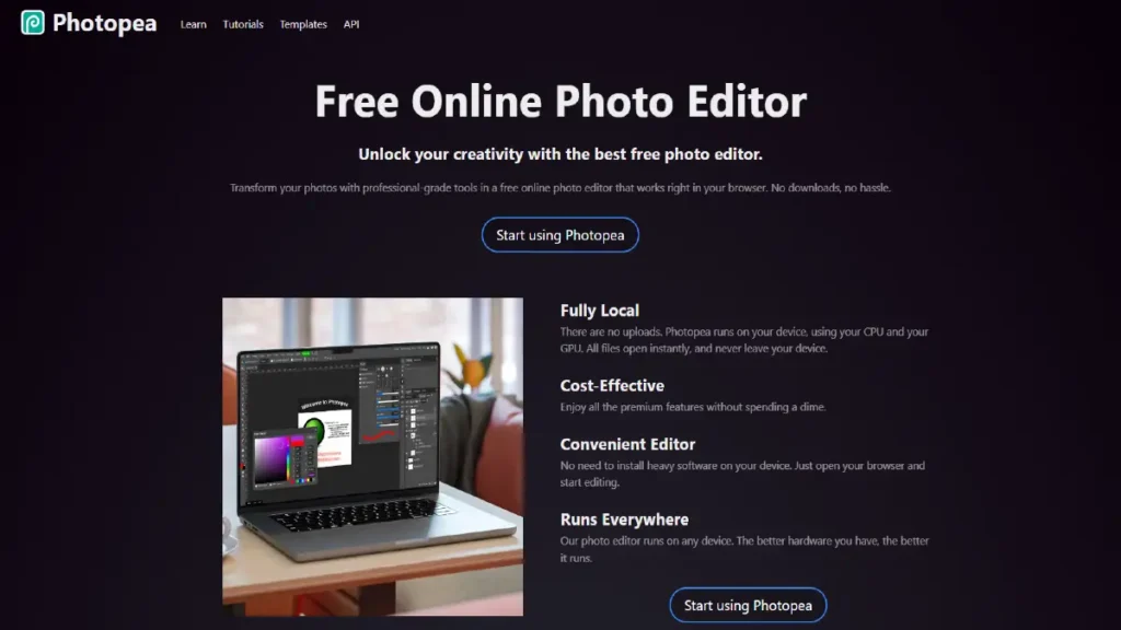 Photopea: Alternativas a Photoshop para editar imágenes gratis