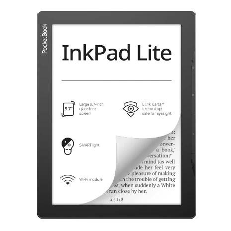 PocketBook InkPad Lite | Lector de libros electrónicos con pantalla grande de tinta electrónica de 9.7 pulgadas