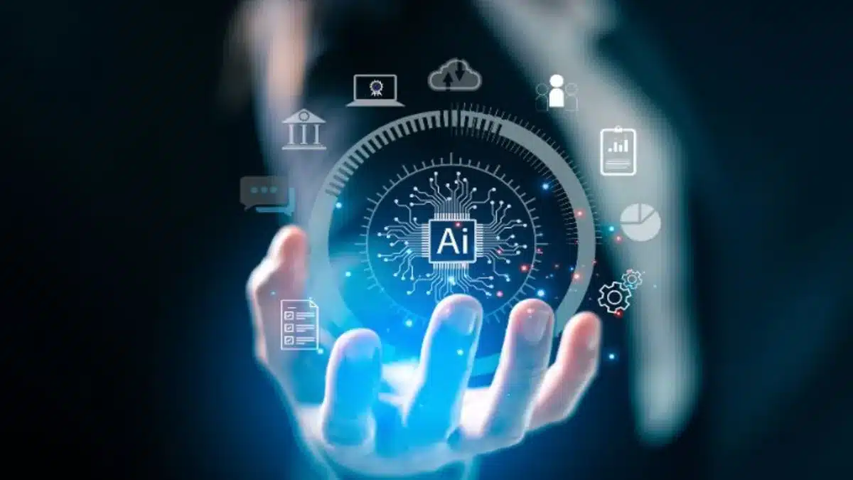 Estrategias de Adopción de IA en Empresas de Latinoamérica Mapa digital de Latinoamérica con nodos de conexión que simbolizan la adopción de IA en grandes corporaciones.