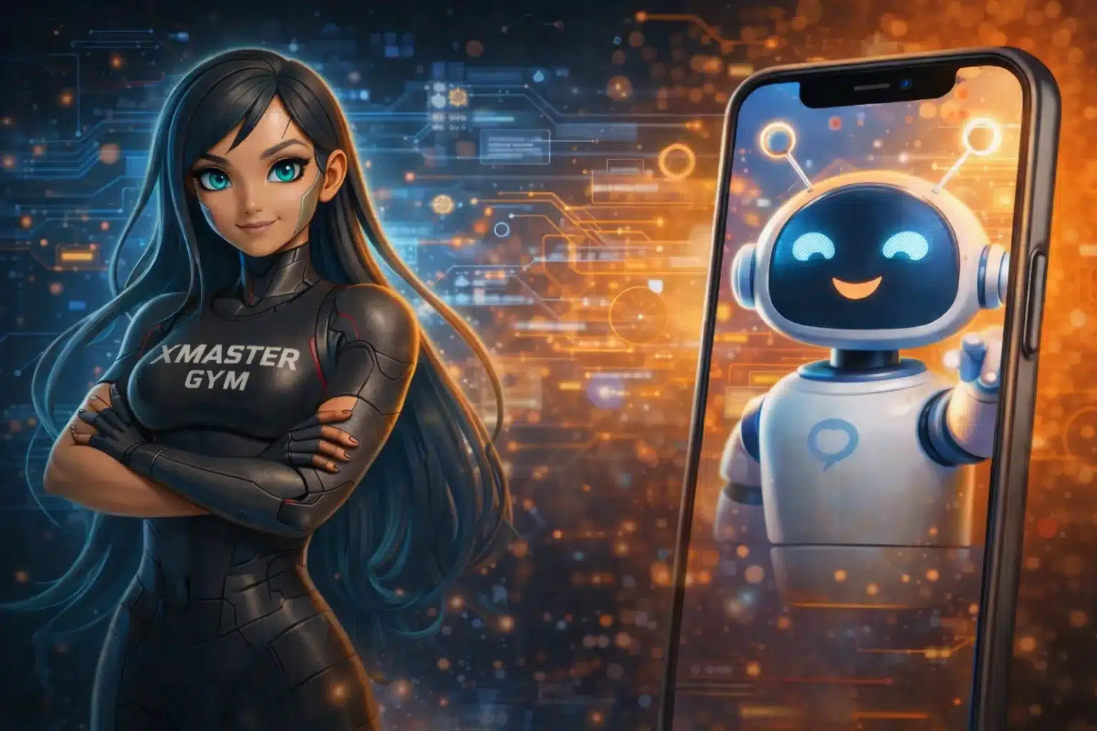 Agentes de IA vs Chatbots: Diferencias técnicas que impactan tu estrategia digital Ilustración comparativa de Agentes de IA autónomo y un chatbot tradicional en una interfaz móvil digital.