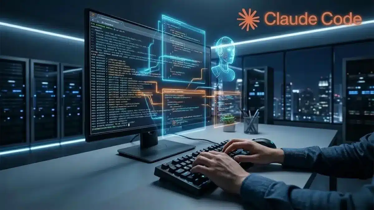 Claude Code: La Revolución de la Programación con IA desde la Terminal Interfaz de terminal mostrando comandos de Claude Code para programación con inteligencia artificial.