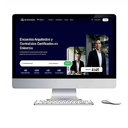 Diseño Web Profesional en Colombia 3 Plataforma web Construactiva mostrando arquitectos y contratistas certificados en Colombia con más de 50 expertos disponibles