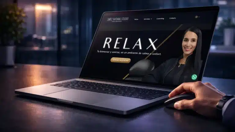 Laptop con una landing profesional diseñada por Gazu Technology
