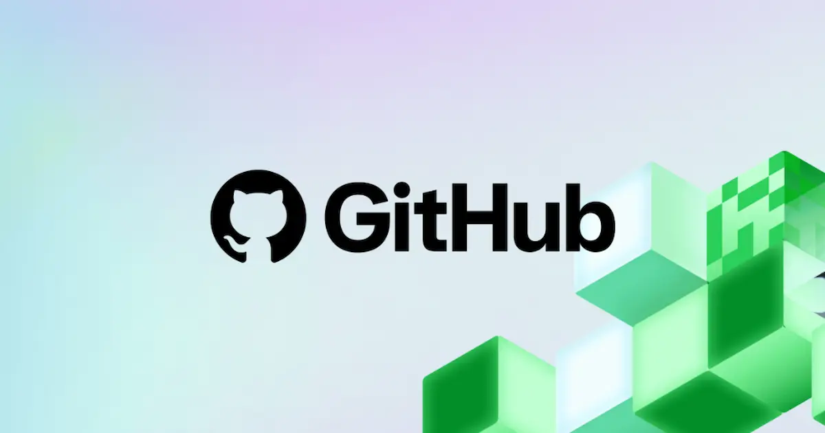 Logo de GitHub junto a bloques tridimensionales verdes, ilustrando el estado y la Disponibilidad GitHub en su infraestructura de servidores.
